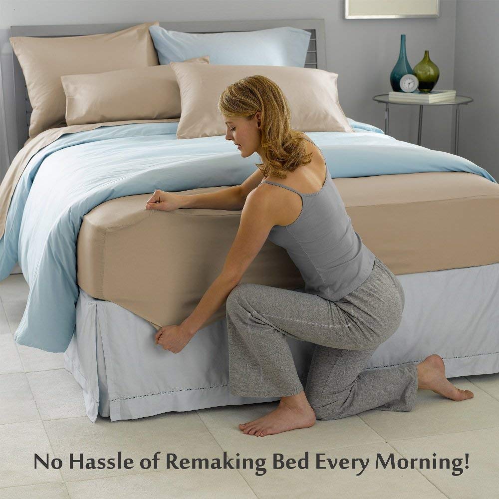 Luxury Egyptian Cotton 4-Piece Full Size Sheet Set - Soft, Breathable & Hotel-Quality Bed Sheets - 16-18 Inch Deep Pocket Fitted Sheet, Flat Sheet & 2 Pillowcases - White Solid - Perfect for Home, Hotel & Guest Room Comfort