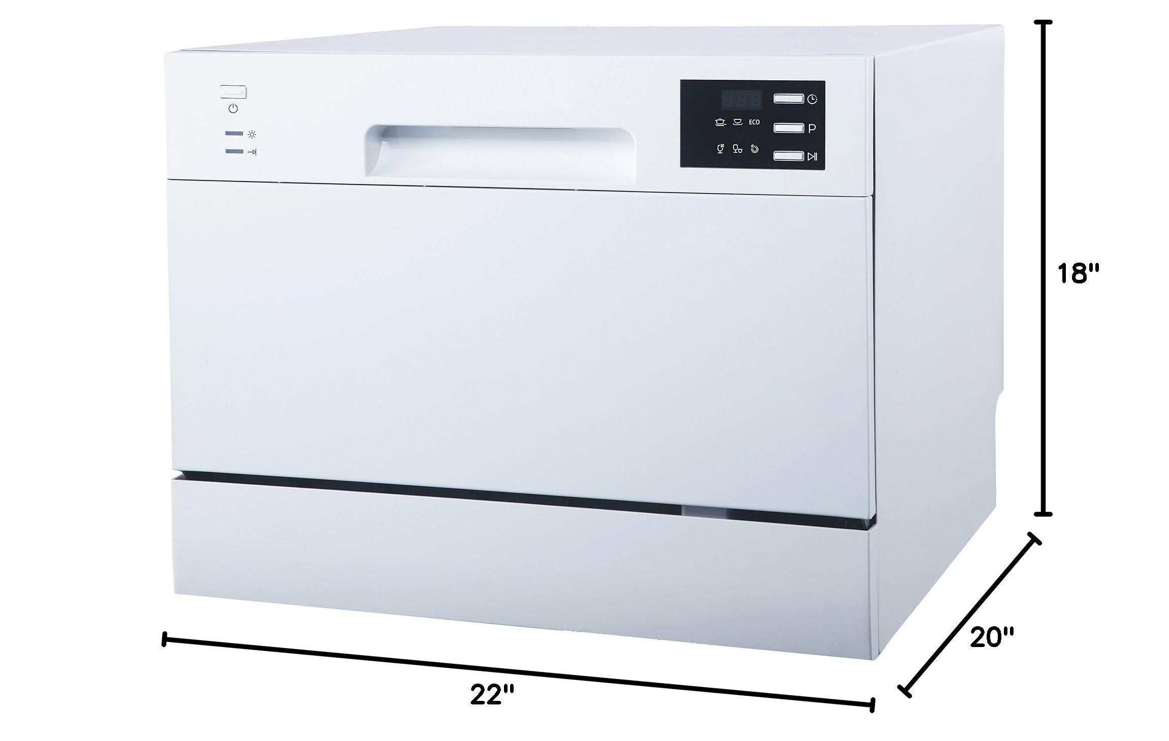 Energy Star Certified Countertop Dishwasher - Compact White SPT SD-2225DWA with Delay Start & LED Display | Perfect for Apartments, RVs, and Small Kitchens