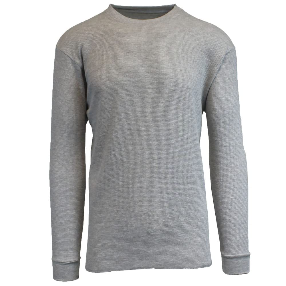 Men's Thermal Underwear Long Sleeve Waffle Crew Neck Shirt - Warm Base Layer for Winter, Hiking & Outdoor Activities