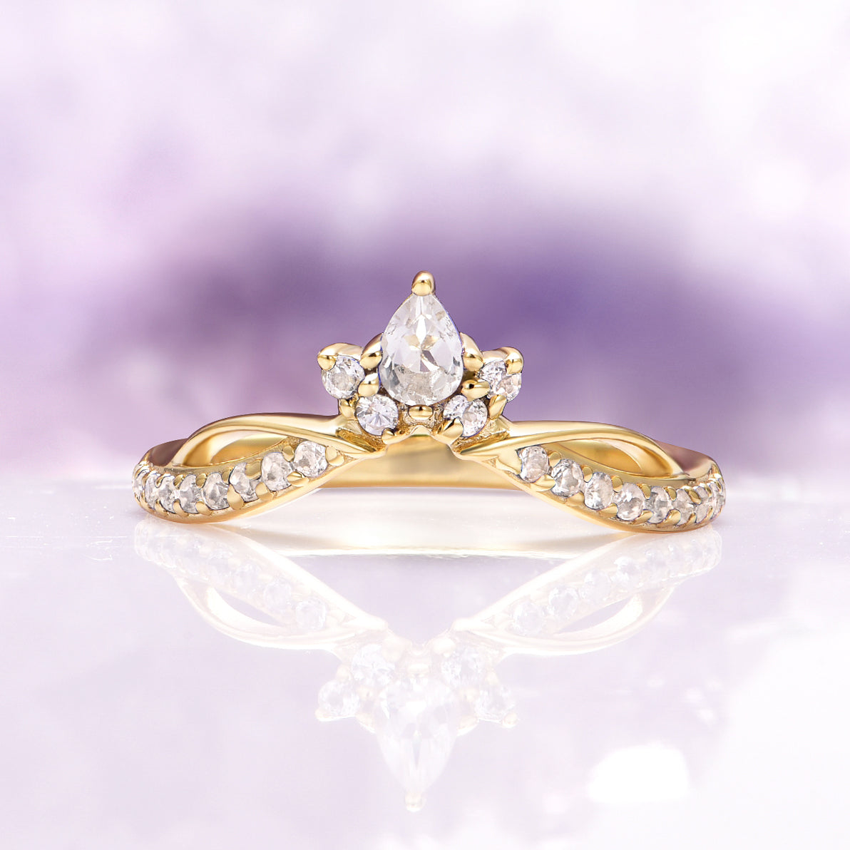 Feyra Lab Grown Diamond Engagement Ring Set - 14K Solid Yellow Gold Wedding Band (IGI Certified) | Perfect for Proposals, Anniversaries & Bridal Jewelry