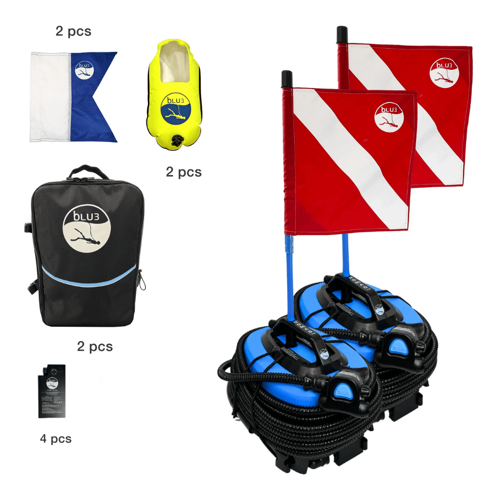 BLU3 Nomad Duo Mini Dive System with 2 Batteries - Portable Scuba Diving Gear for Snorkeling, Spearfishing & Underwater Exploration