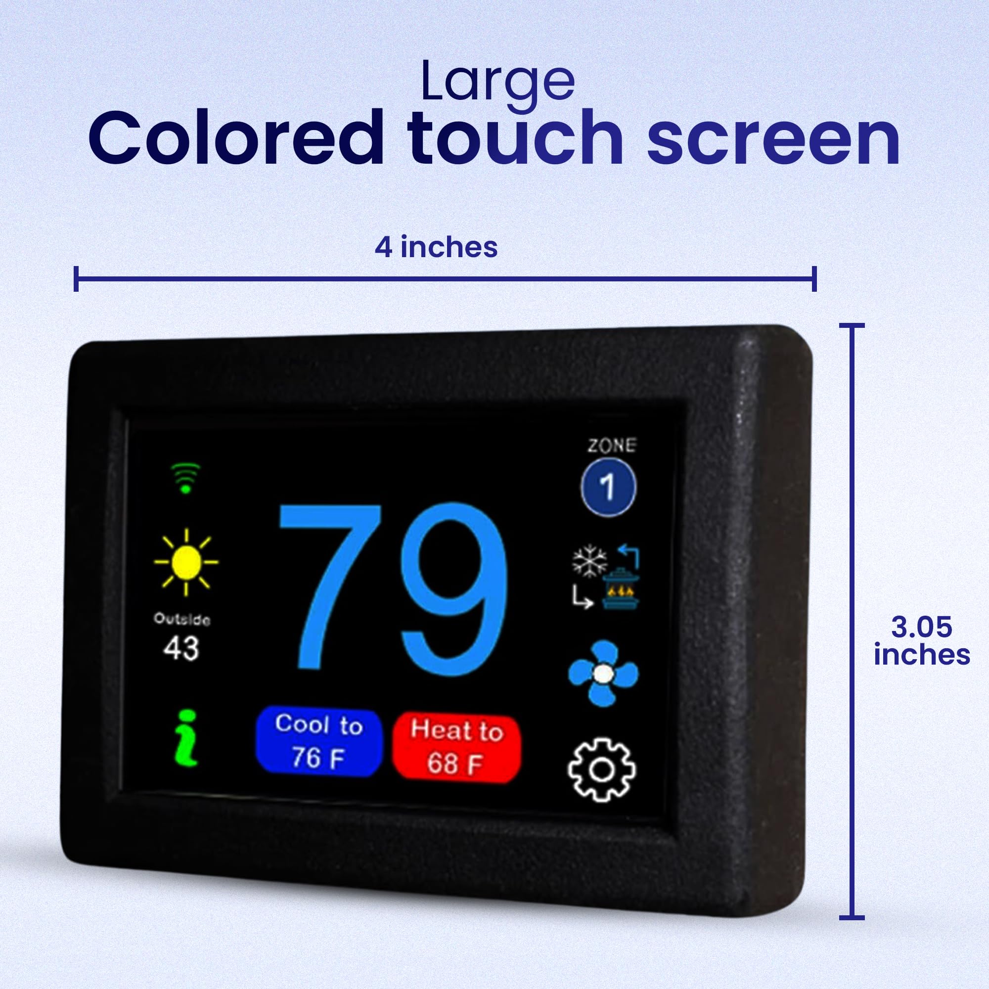 MICRO-AIR EasyTouch Digital WiFi & Bluetooth Thermostat - Programmable RV Thermostat Replacement for Dometic - Works with Heat & AC - Perfect for RV Camping & Outdoor Adventures (350 Black) | Smart Temperature Control for Your RV, Camper, or Tiny Home