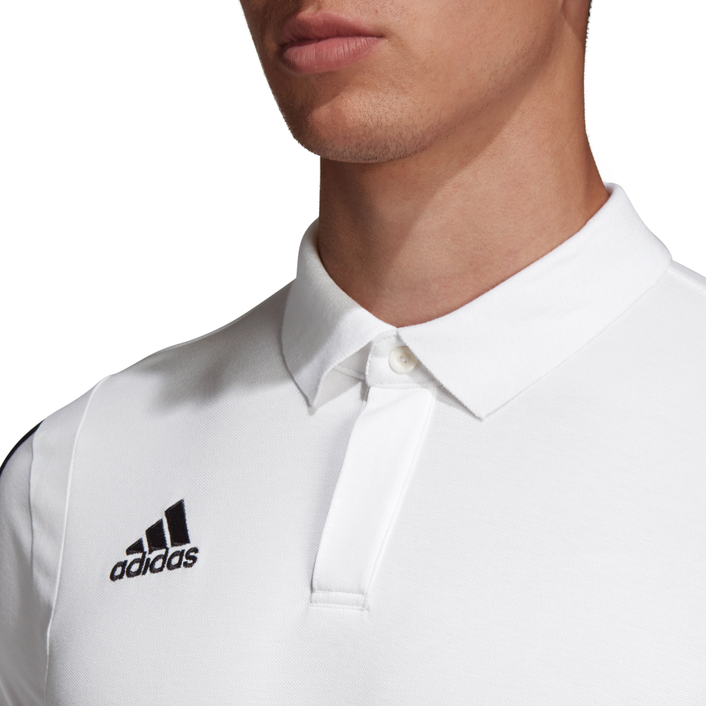 Adidas Adult Tiro 19 Polo Shirt - Men's Training & Soccer Jersey - White/Black - Breathable Performance Fabric for Gym, Workouts & Sports
