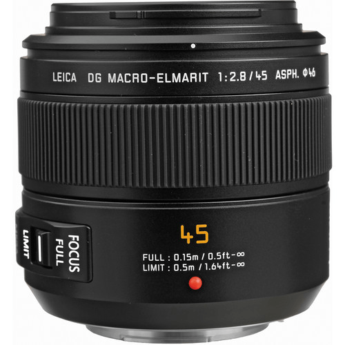Panasonic Leica DG Macro Elmarit 45mm f/2.8 ASPH. MEGA O.I.S. Lens - Professional Macro Photography Lens for DSLR Cameras - Perfect for Product, Jewelry & Nature Photography