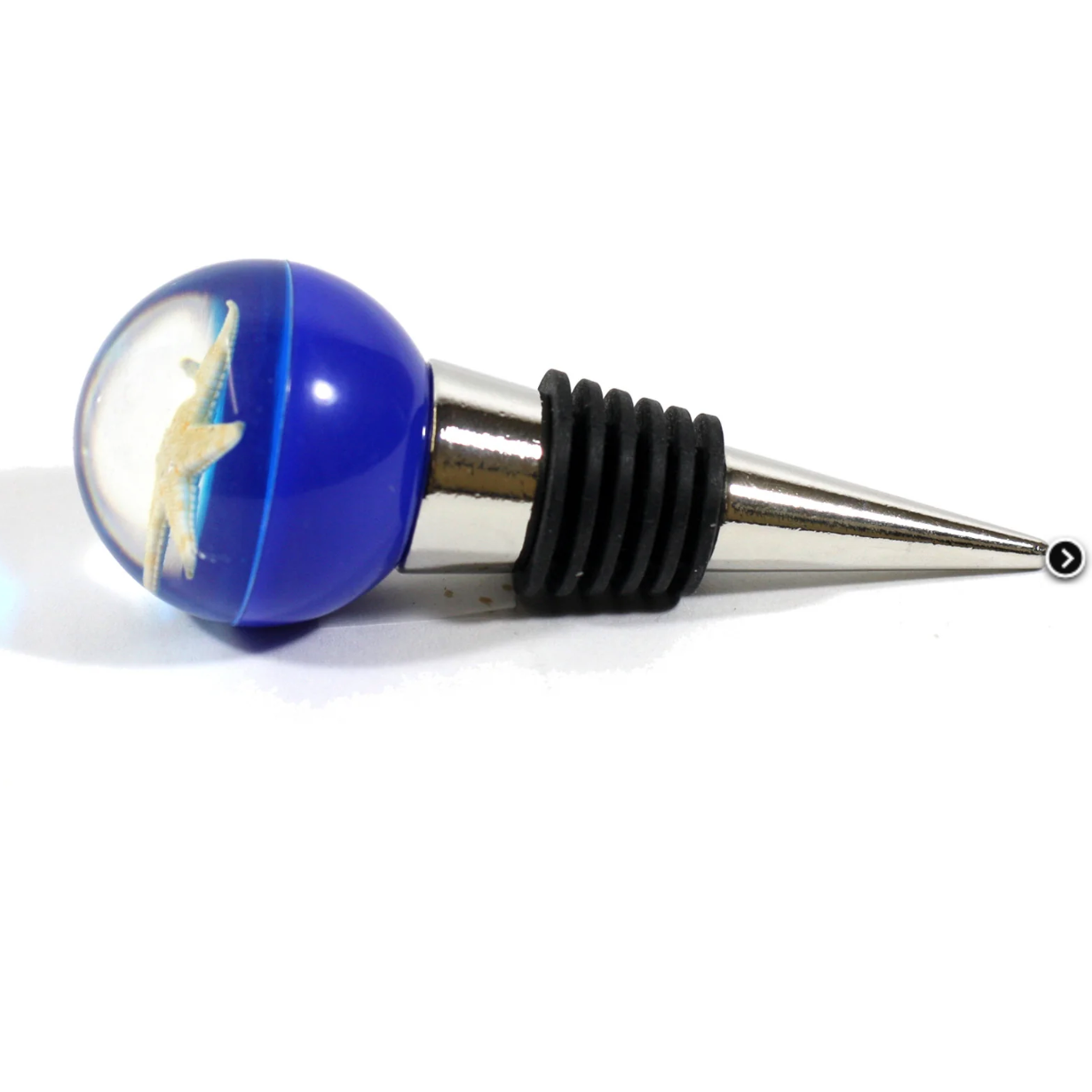 Real Starfish in Clear Blue Acrylic Wine Stopper - Unique Decorative Bottle Stopper for Wine, Champagne & Liquor - Perfect for Beach Themed Parties, Coastal Home Decor & Gift Giving