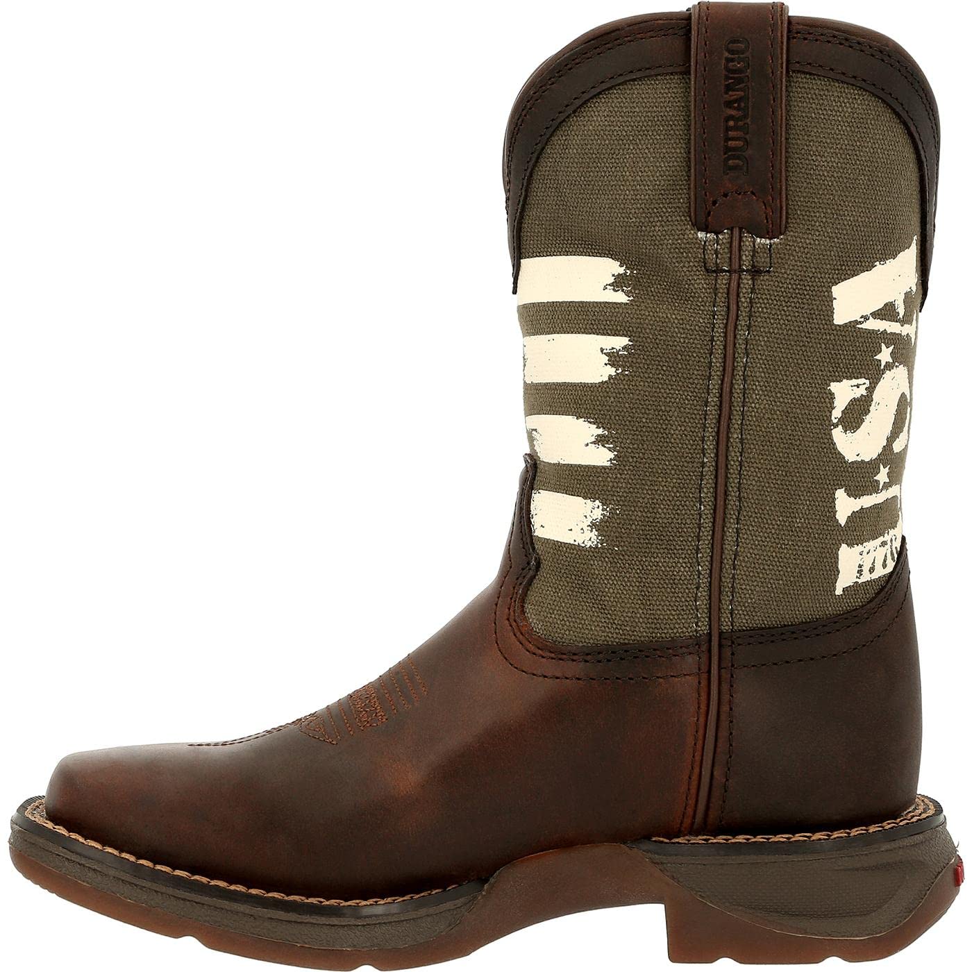 Durango Kids' Army Western Boots for Boys & Girls - Durable Leather Cowboy Boots for Outdoor Play, Rodeo & Western Style - Comfortable & Stylish Toddler Boots for Everyday Wear
