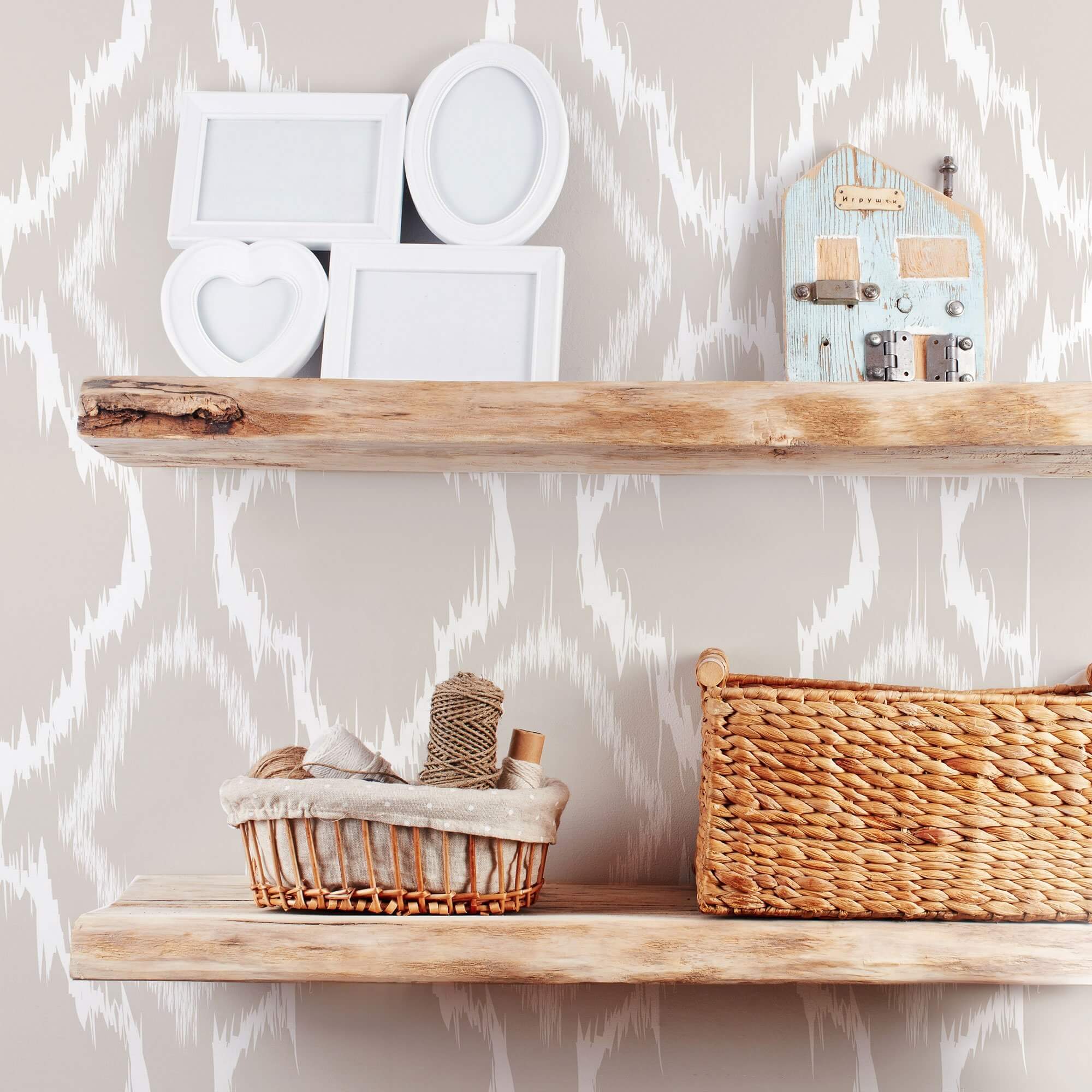 Ikat Plaid Peel and Stick Removable Wallpaper - Self-Adhesive Decorative Wall Covering for Bedroom, Living Room, Nursery & Home Decor
