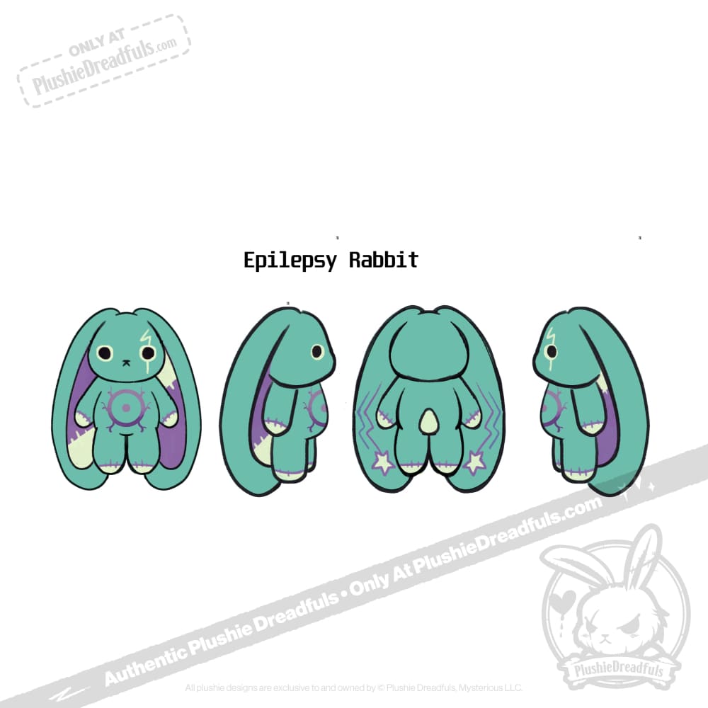Plushie Dreadfuls Epilepsy Awareness Rabbit - Soft Stuffed Animal Toy for Support & Comfort | Cute Plush Bunny Gift for Medical Conditions, Therapy & Home Decor