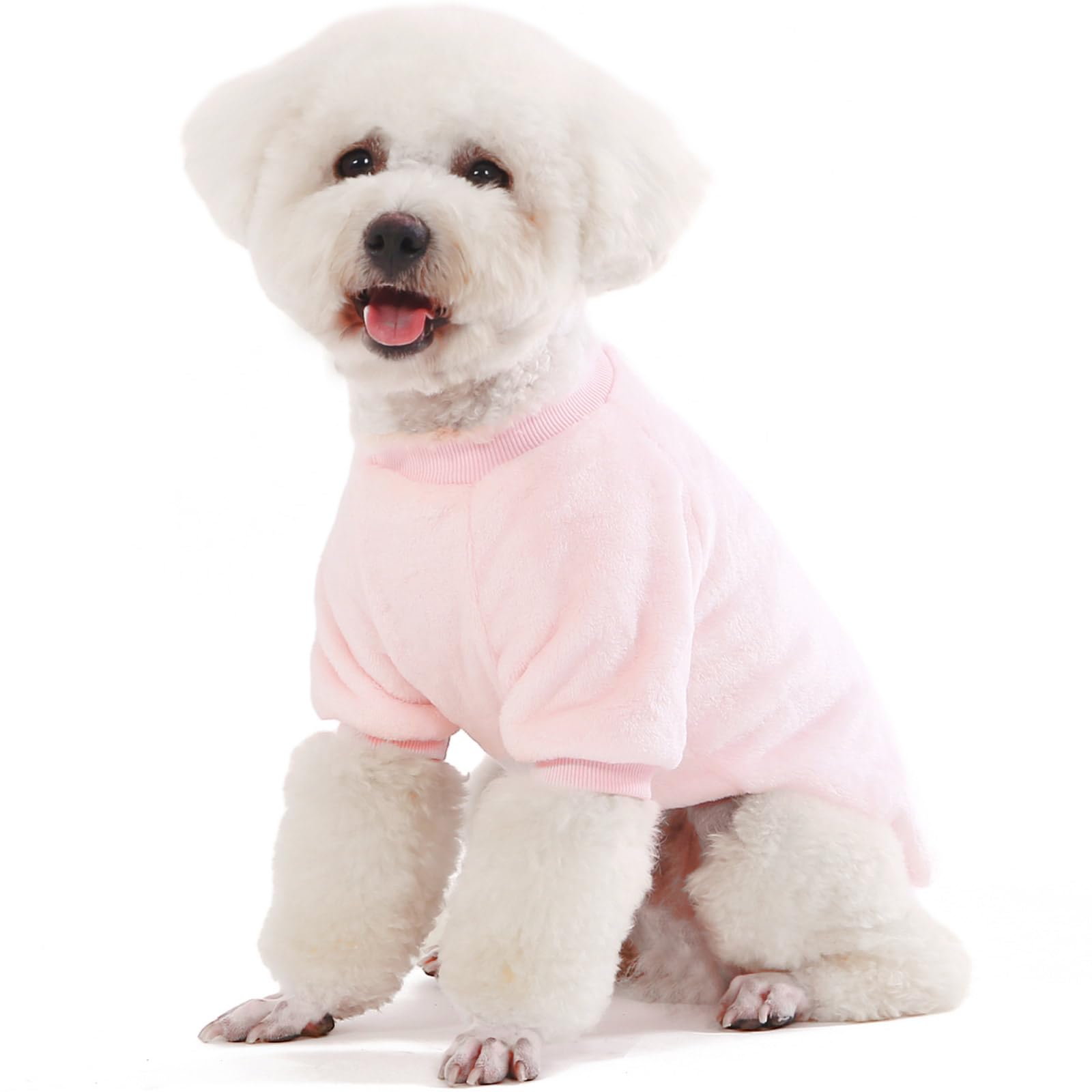 FabriCastle 3-Pack Dog Sweaters for Small & Medium Dogs - Ultra Soft Warm Pet Clothing for Winter, Cozy Cat & Puppy Jackets (Ballet Pink, Sky Blue, Peach, XS) - Perfect for Outdoor Walks & Indoor Comfort