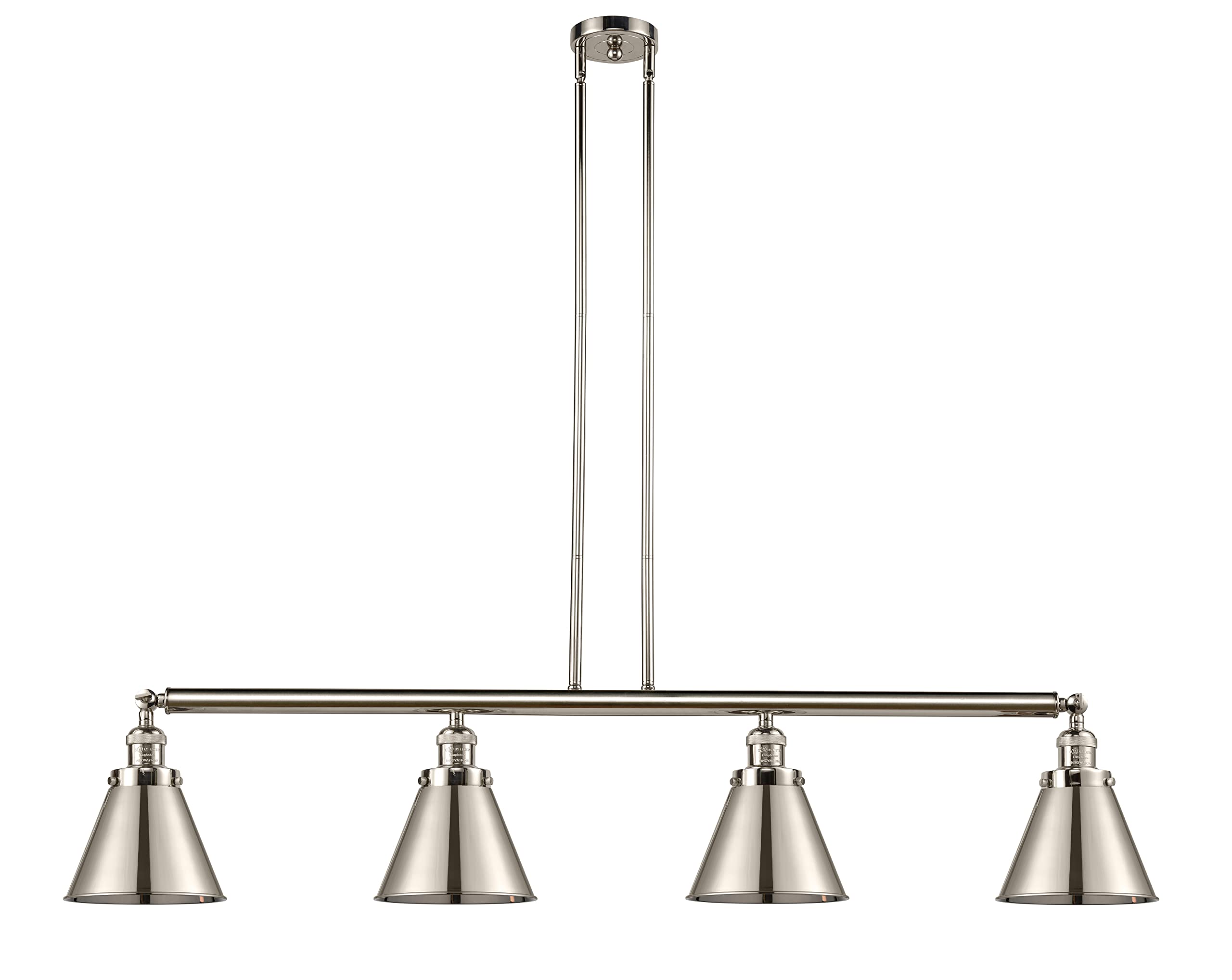 214-PN-M13-PN-LED Appalachian 3-Light Island Pendant Light in Polished Nickel - Perfect for Kitchen Islands, Dining Rooms and Modern Farmhouse Decor