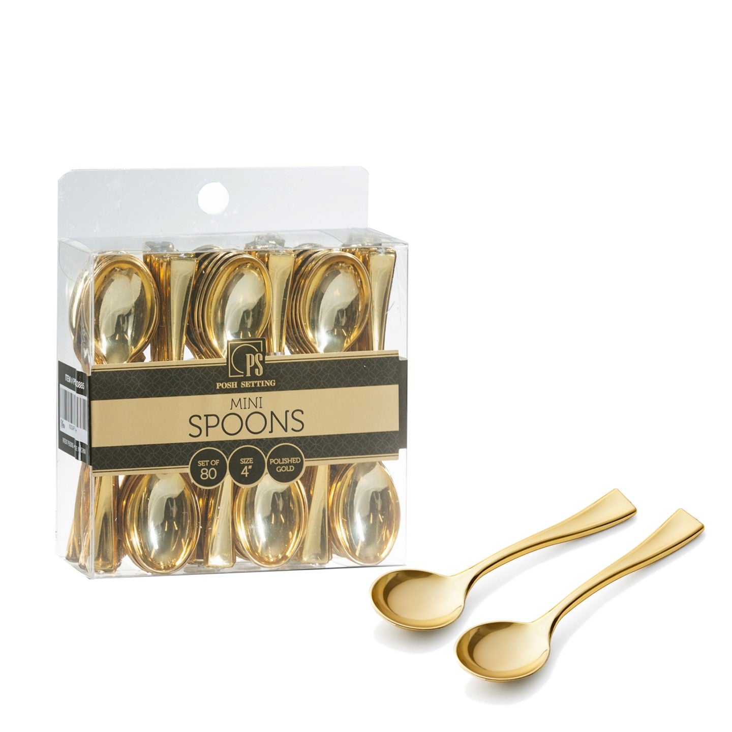 4 Inch Mini Gold Plastic Tasting Spoons - Small Sampling Spoons for Ice Cream, Desserts, Coffee, Tea & Party Appetizers - Pack of 50 (Elegant Gold)
