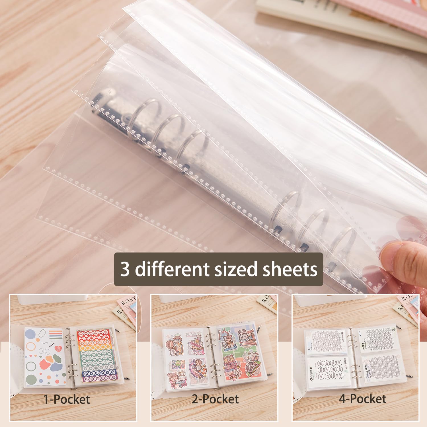 A5 Sticker Storage Album - 3 Different Sized Pockets for Sticker Organization, Collecting Book & Planner Stickers | Perfect for Crafters, Scrapbookers & Recipe Card Collectors