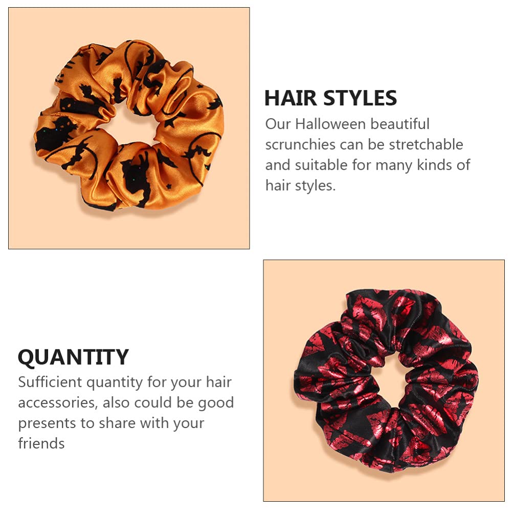 Lurrose 5-Pack Halloween Hair Scrunchies - Elastic Hair Ties for Women & Girls - Soft Ponytail Holders for Costumes, Parties & Everyday Use