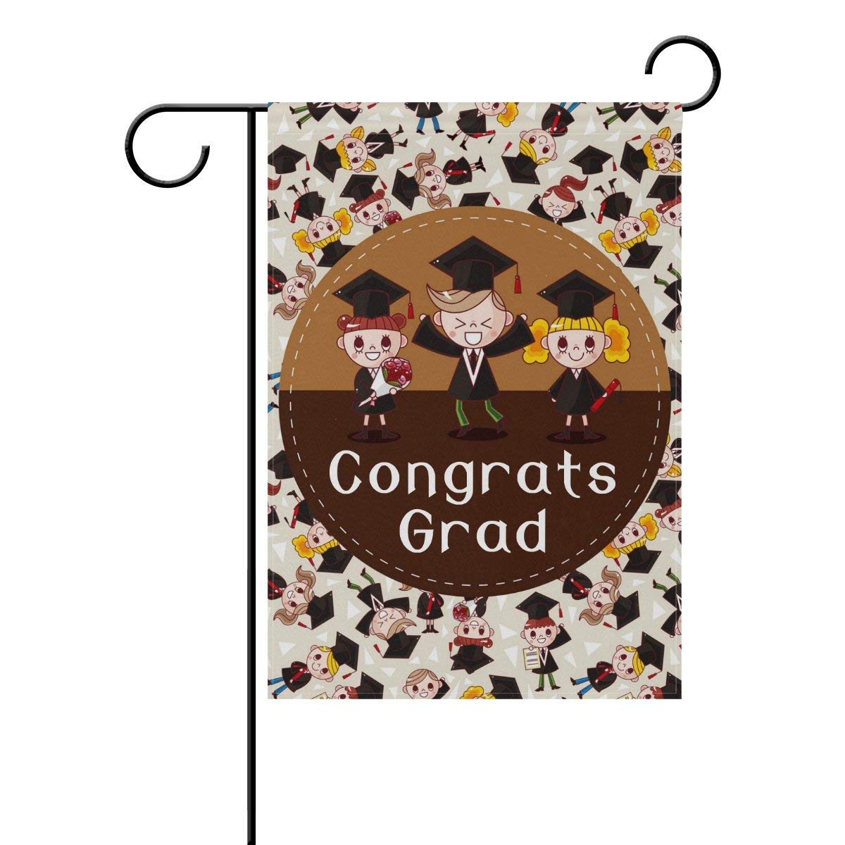 NOAON Double Sided 12x18 Inch Graduation Garden Flag - Bachelor Gown & Cap Design for Yard Decor - Perfect Graduation Gift & Celebration Decoration for Students, Outdoor Party & Home Decor