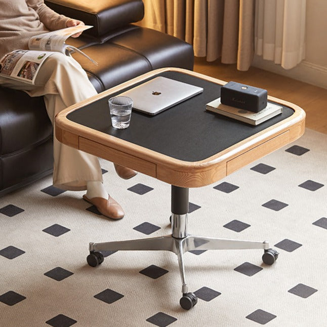 Solid Oak Lift-Top Coffee Table with Storage - Modern Square Movable Design for Living Room, Home Office & Small Spaces