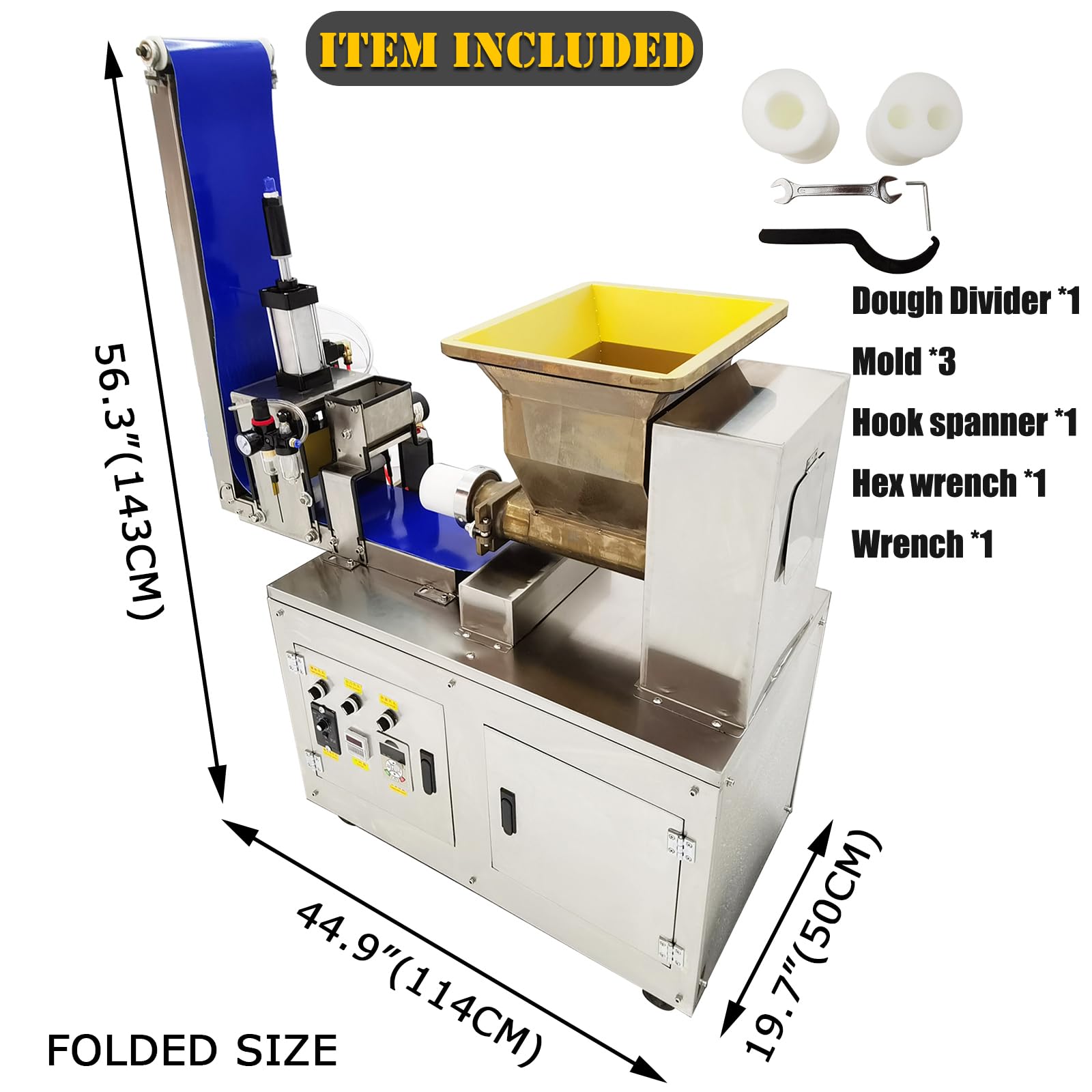 750W Electric Dough Divider Machine - Commercial Dough Cutter 110V (0.35oz-17.64oz) for Bakery, Pizza Dough & Pastry Making | Perfect for Restaurants, Bakeries & Food Production