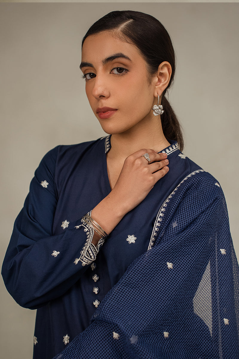 Midnight Pearl 2-Piece Set (Shirt & Dupatta) - Elegant Ethnic Outfit for Women, Parties, Weddings & Festive Occasions