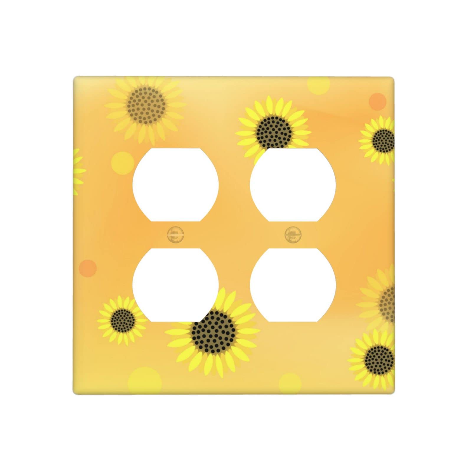 Stylish Sunflower Switch Plates & Outlet Covers - 2-Gang Duplex Electrical Wall Plates for Home Decor - Perfect for Living Room, Bedroom, and Kitchen Wall Decoration