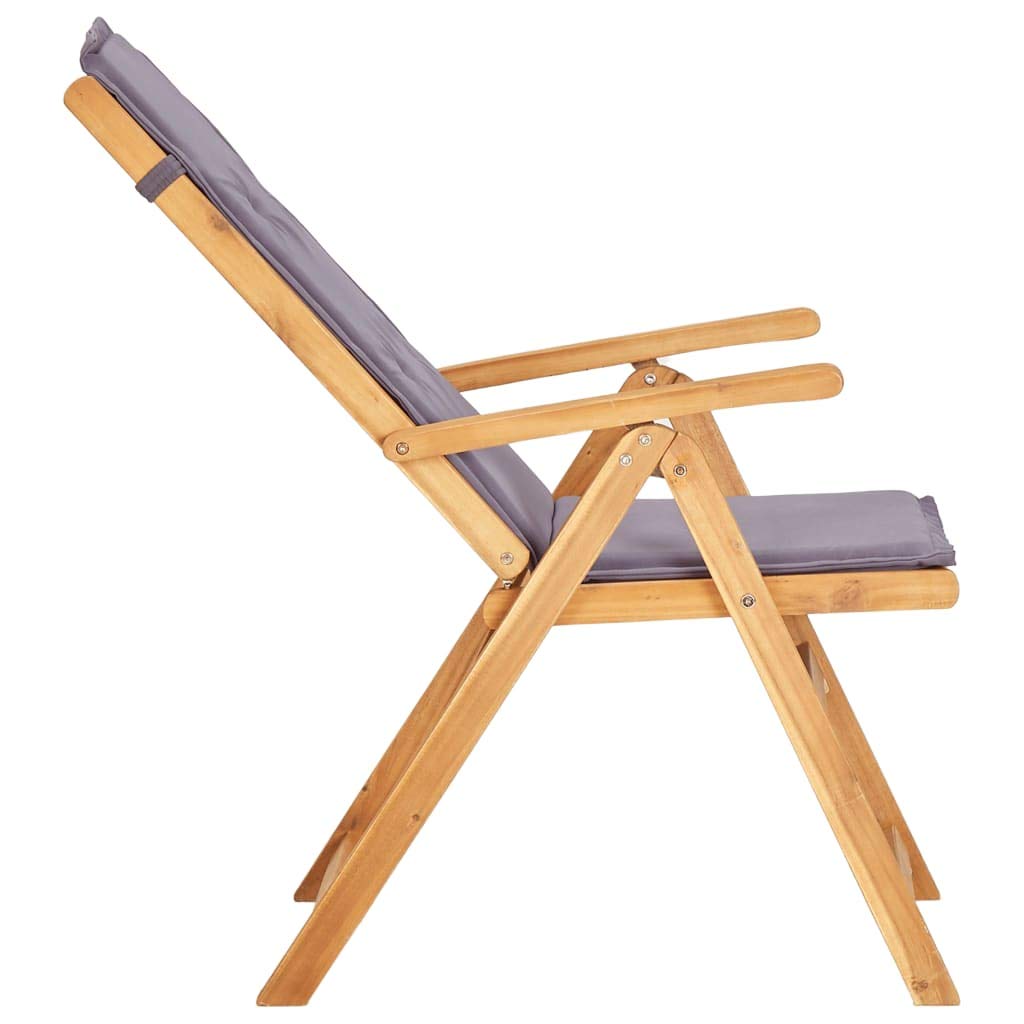 **Solid Acacia Wood Outdoor Garden Chairs Set of 2 - Reclining Patio Furniture with Armrests & Backrest - Brown Wooden Lounge Chairs for Backyard, Deck, Poolside & Garden Relaxation**