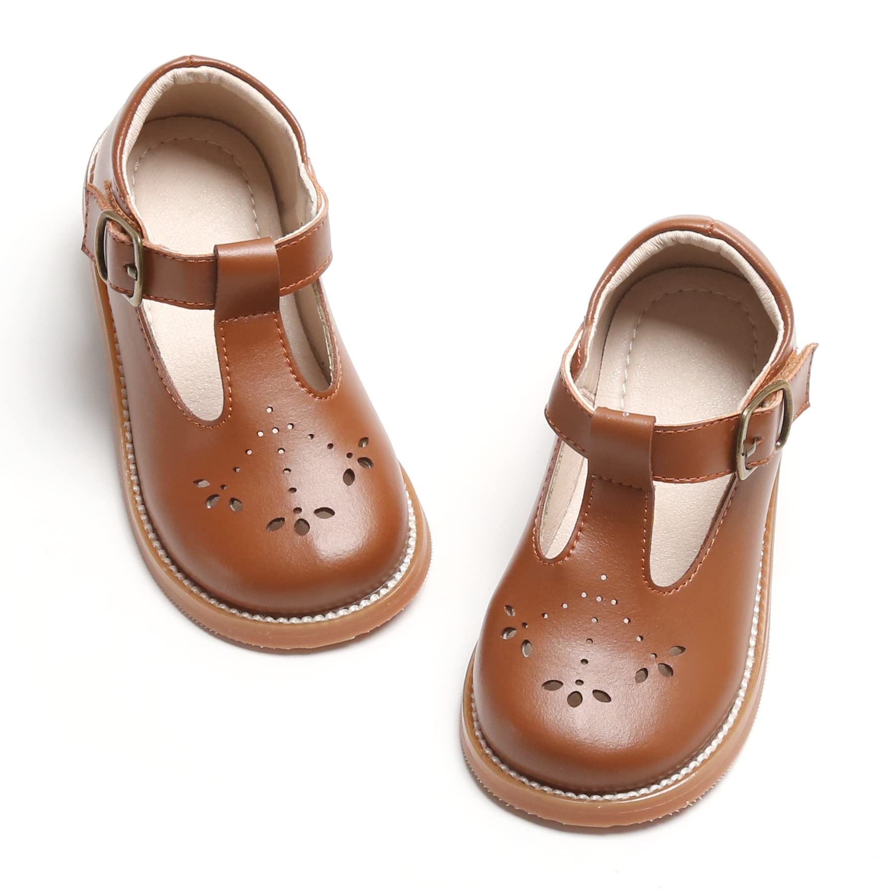GINFIVE Toddler Girls Dress Shoes - Comfortable Little Kids Flats for School, Mary Janes Shoes - Perfect for Weddings, Parties & Everyday Wear