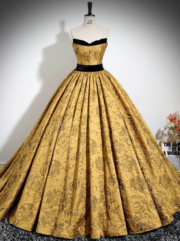 Elegant A-Line Off Shoulder Satin Gold Long Prom Dress - Formal Evening Gown for Homecoming, Ball, Wedding & Special Occasions