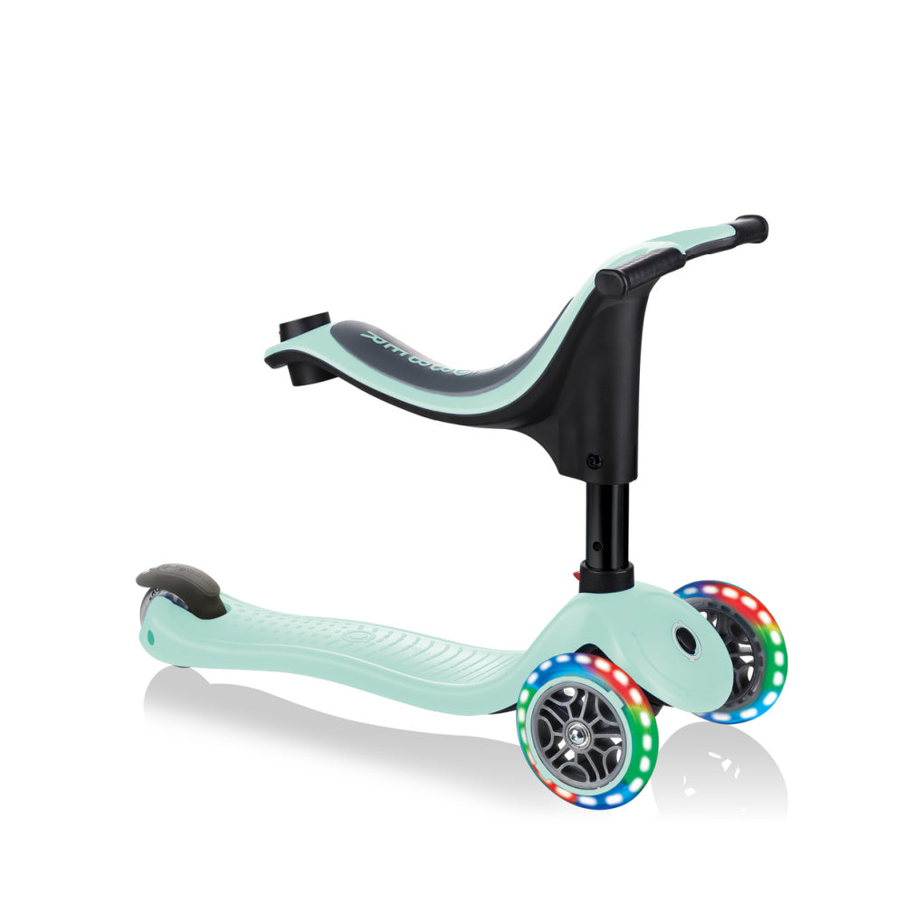 Globber Go Up Sporty Lights Scooter for Kids - LED Wheel Light Up Kick Scooter with Adjustable Handlebar - Perfect for Outdoor Play, Commuting & Neighborhood Rides