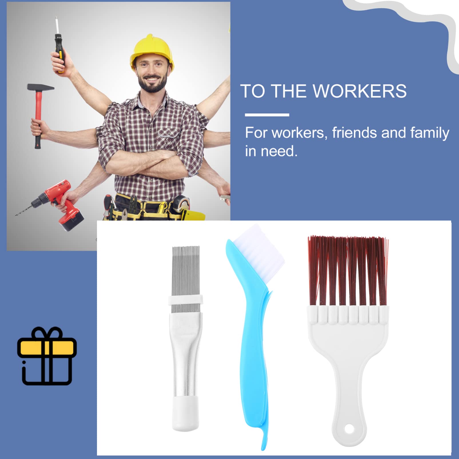 Baluue AC Coil Brush Comb Set - Universal Air Conditioner Cleaning Brush for AC Fins, Condenser Coils & HVAC Maintenance - Perfect for Home, Office & Car AC Unit Cleaning
