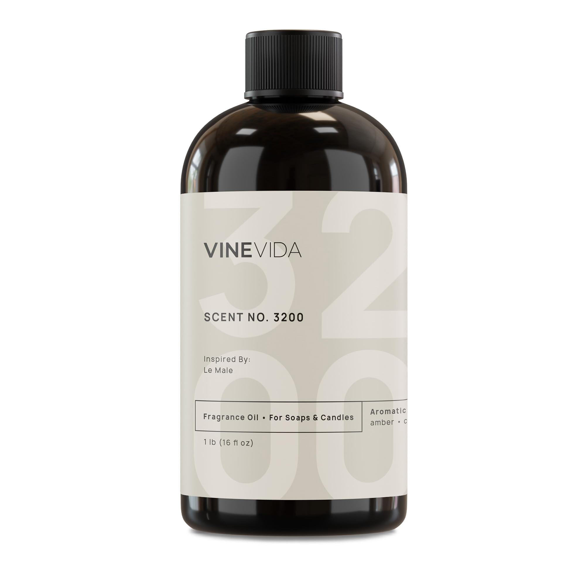 VINEVIDA 16oz Jean Paul Gaultier Le Male Inspired Fragrance Oil - Premium Scent for Soap Making, Candle Making, Perfume Oils, Soy Candles, Home Diffusers & Bath Bombs - Perfect for DIY Crafts, Aromatherapy and Luxury Home Fragrance