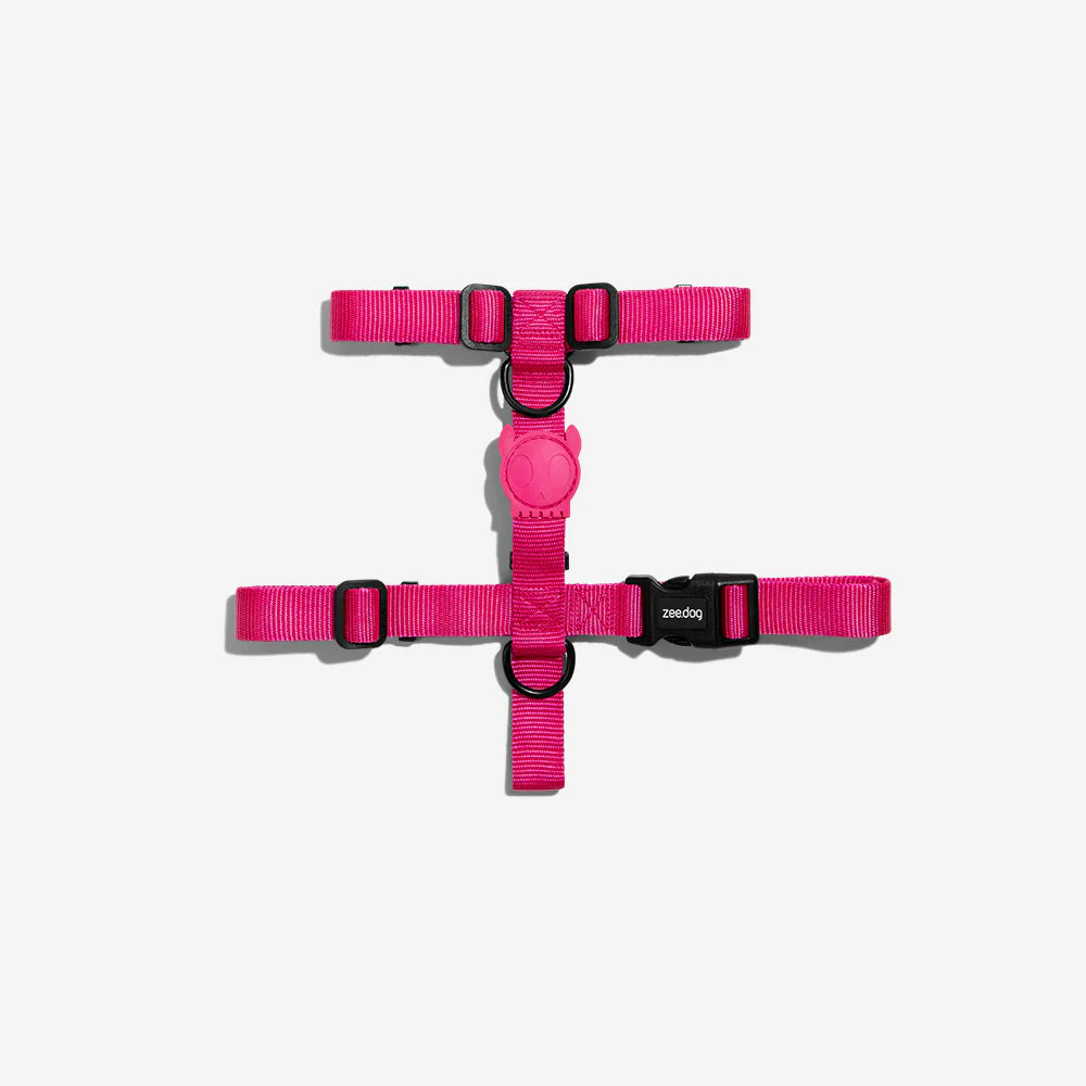 Zee.Dog Pink LED Dog Harness with Reflective Strips - Adjustable H Harness for Small, Medium & Large Dogs | Night Walking, Jogging & Outdoor Safety