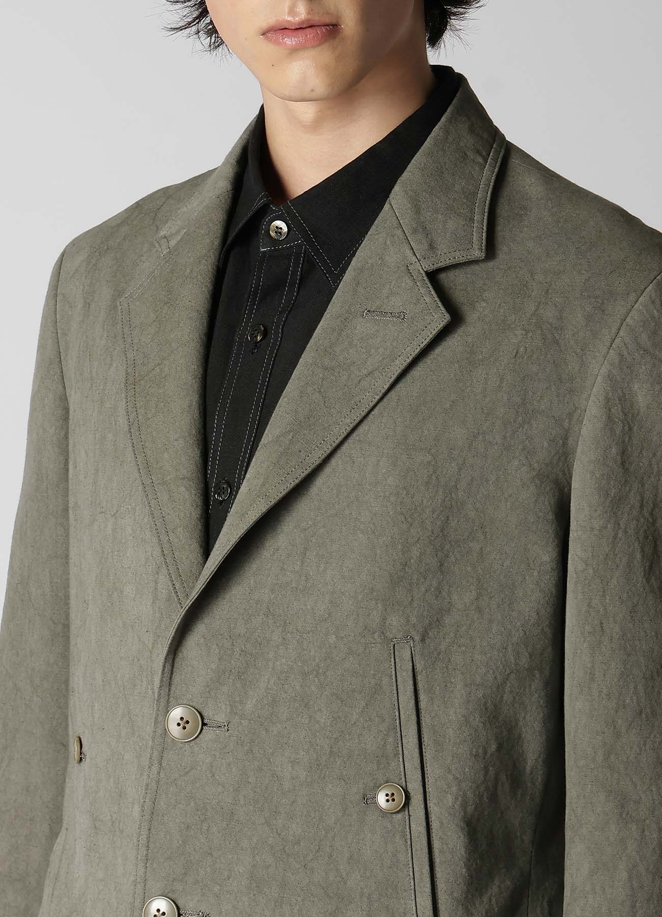 Premium Cotton Linen Sulfided Ozone Jacket with 4 Pockets & Double Stitching - Durable Outdoor Wear for Hiking, Camping & Casual Style
