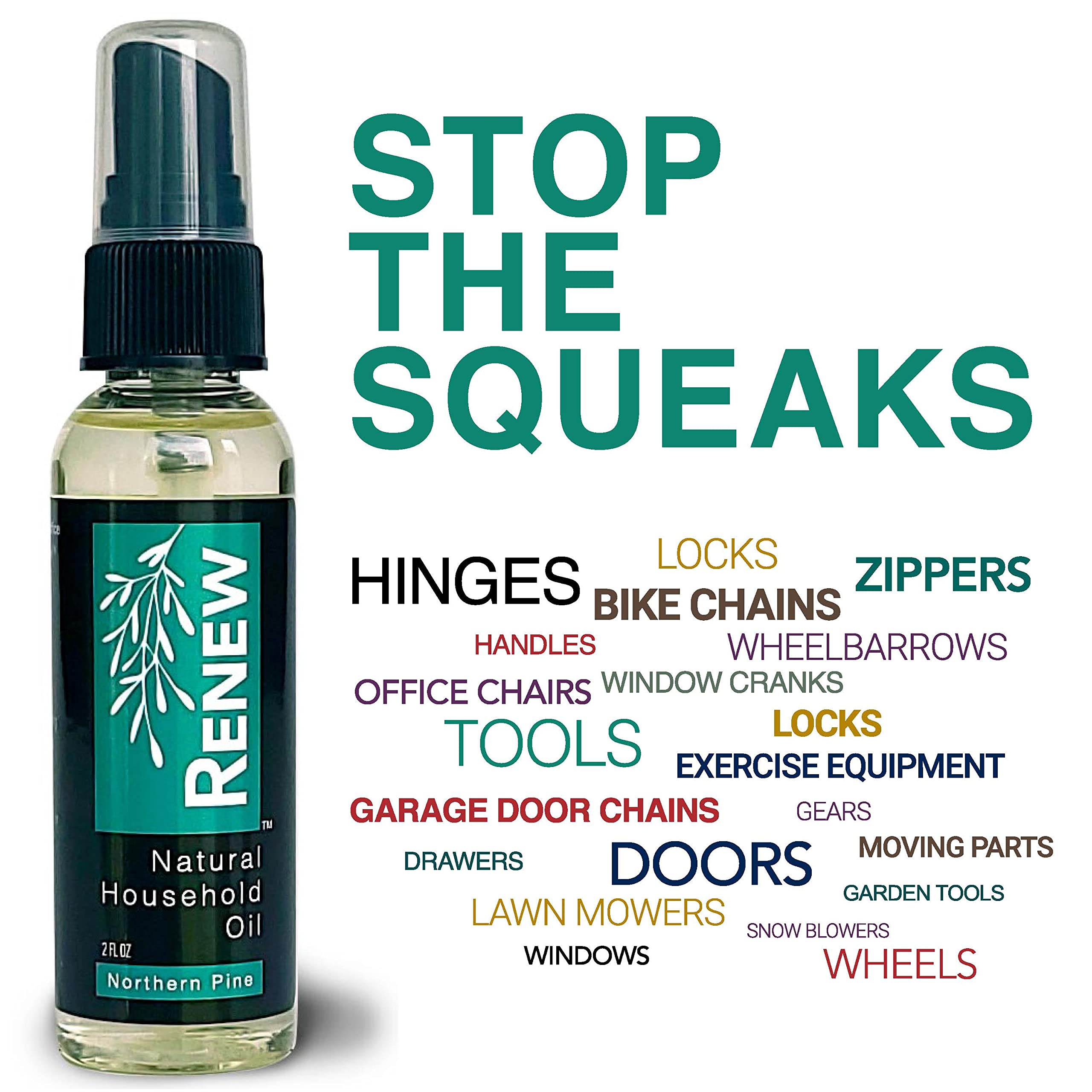 HōMPURE® Pine Oil Lubricant for Squeaky Doors, Hinges & Locks - Garage & Wheel Use