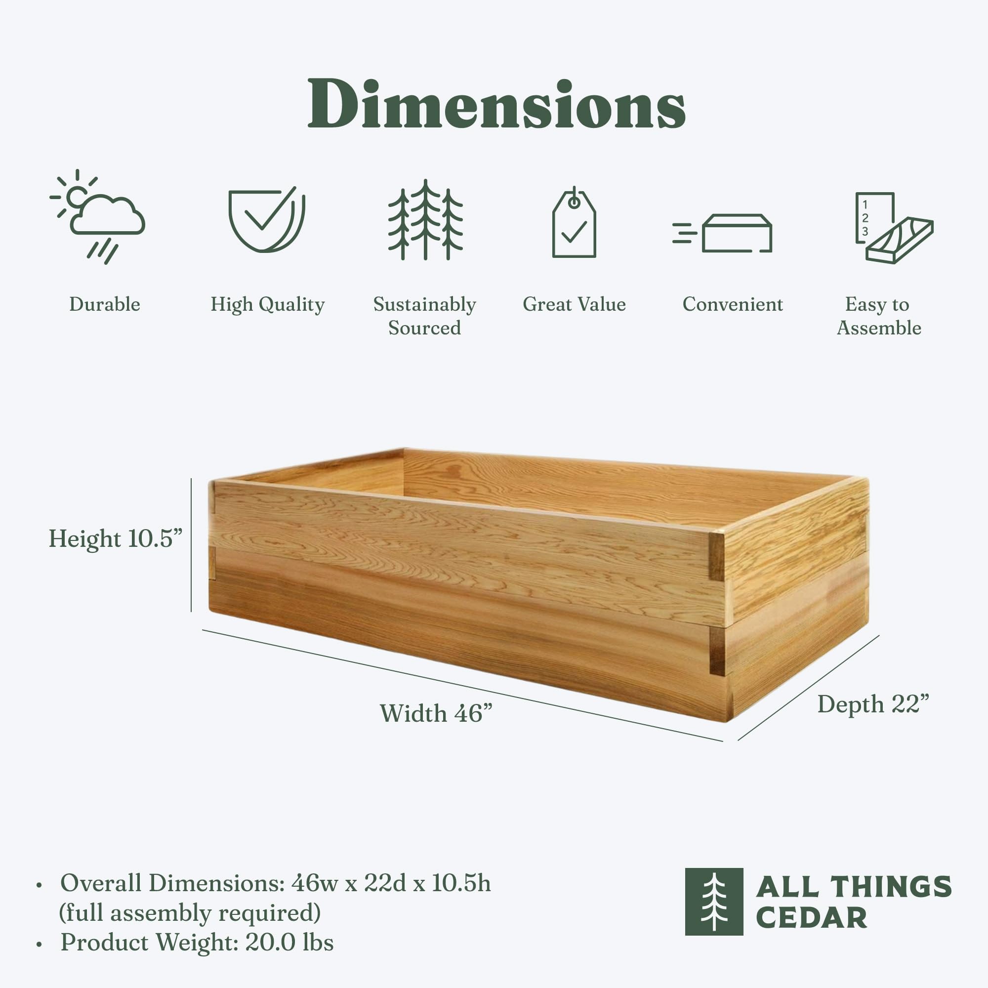 All Things Cedar 4x2 Ft Elevated Garden Box - Stackable & Expandable Raised Bed Planter for Vegetables, Herbs & Flowers | Perfect for Patio, Backyard & Urban Gardening