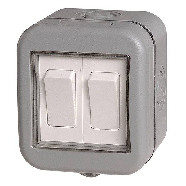 BG Weatherproof 2G 2W Light Switch IP55 WPB42 - Outdoor Electrical Switch for Garden, Patio & Pool Areas - Waterproof & Dustproof Design
