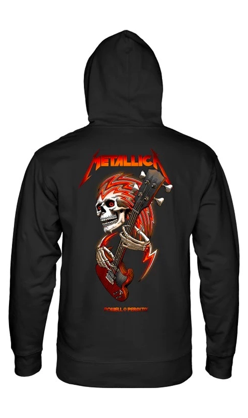 Powell Peralta x Metallica Men's Hoodie - Black Zip Up Sweatshirt for Skateboarding & Casual Wear