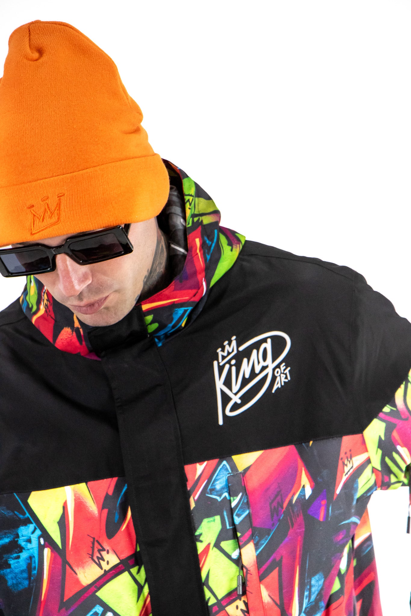 King of Art Snow Jacket - Premium Imported Winter Coat with Nerf Print, 10K Warmth - Perfect for Skiing, Snowboarding & Outdoor Winter Activities