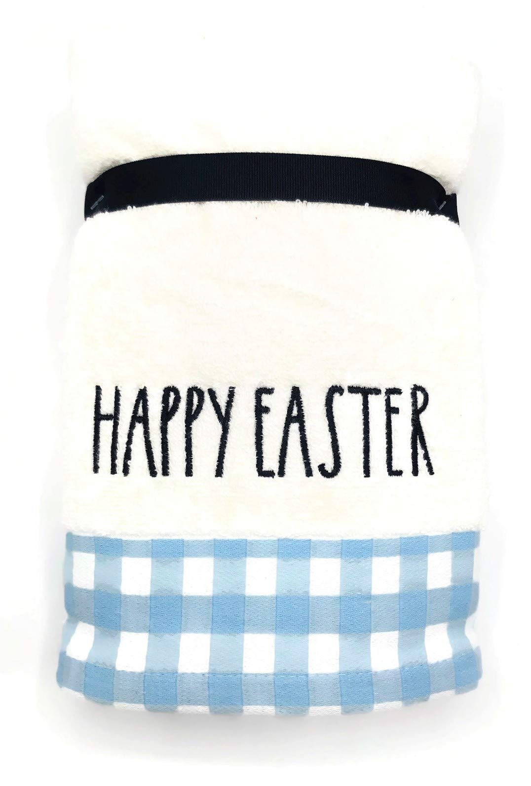 Rae Dunn Spring & Easter Hand Towels Set of 2 - Blue Plaid Embroidered Kitchen & Bath Towels for Easter Decor, Spring Home Decor - Perfect for Bathroom, Kitchen & Holiday Gift Giving