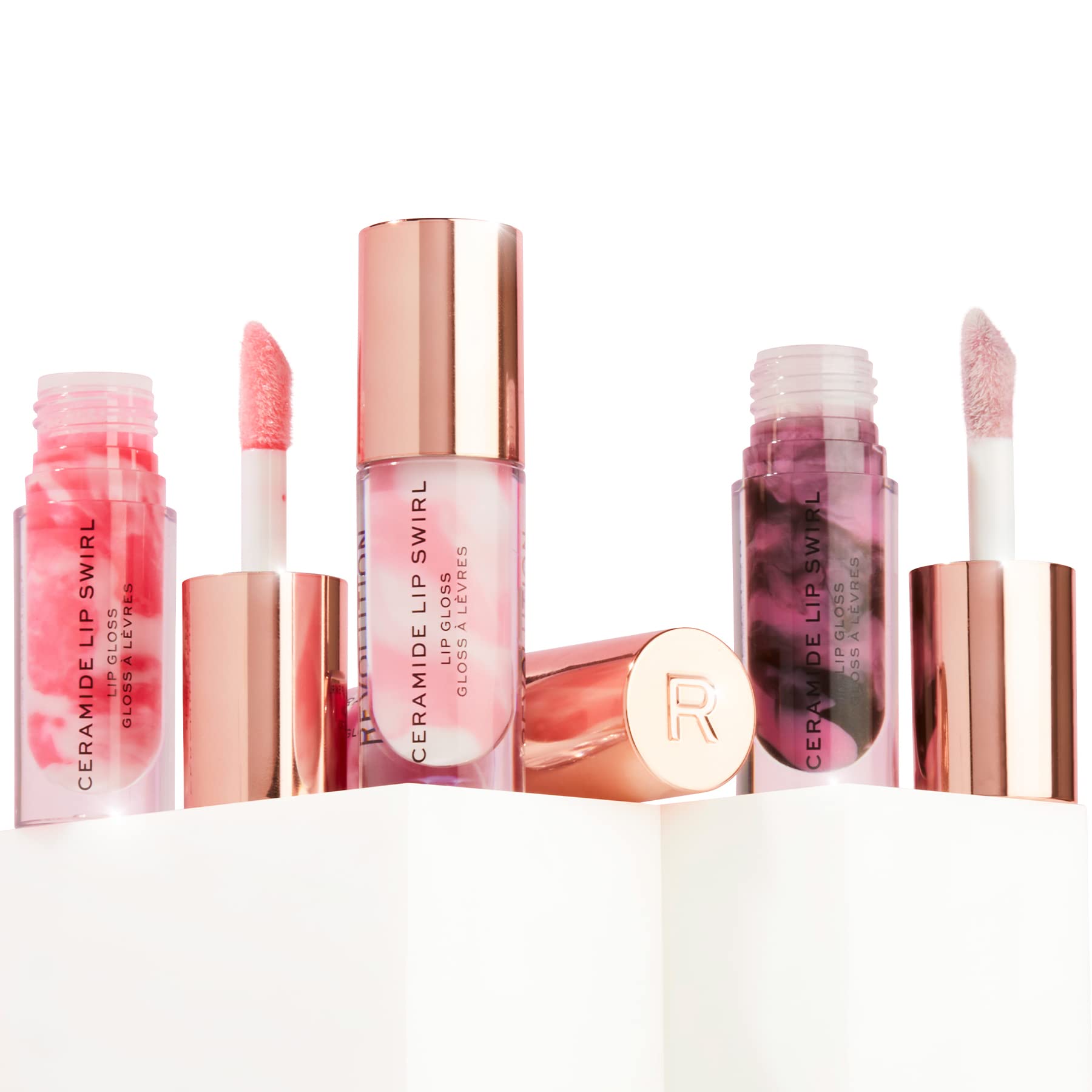 Makeup Revolution Lip Swirl Ceramide Gloss - Hydrating & Shiny Lipgloss in Cherry Mauve (4.5ml) - Perfect for Daily Wear & Night Out Makeup Looks