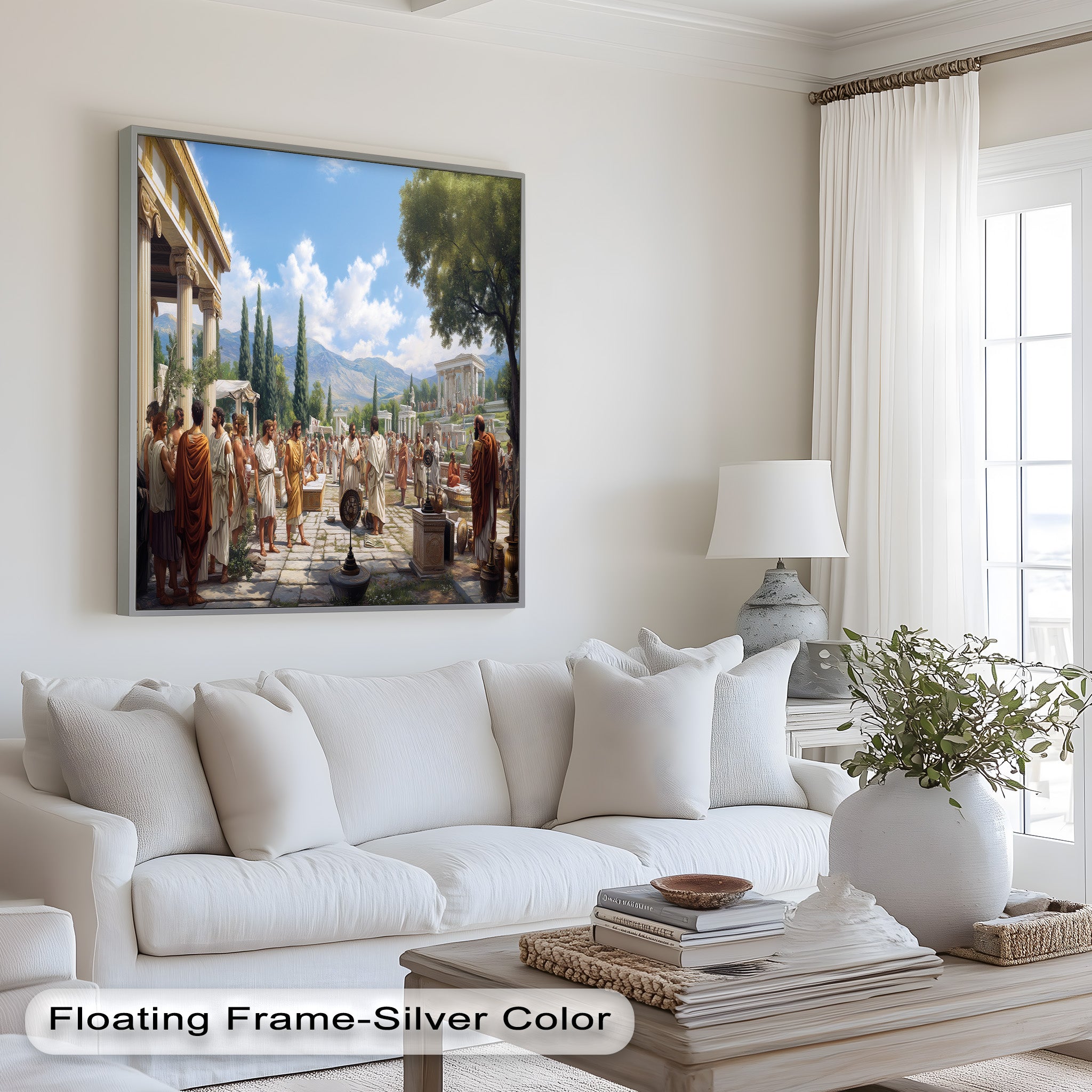 Agora of the Ancients - Greek Mythology Oil Painting Wall Art for Home Decor, Office & Gift