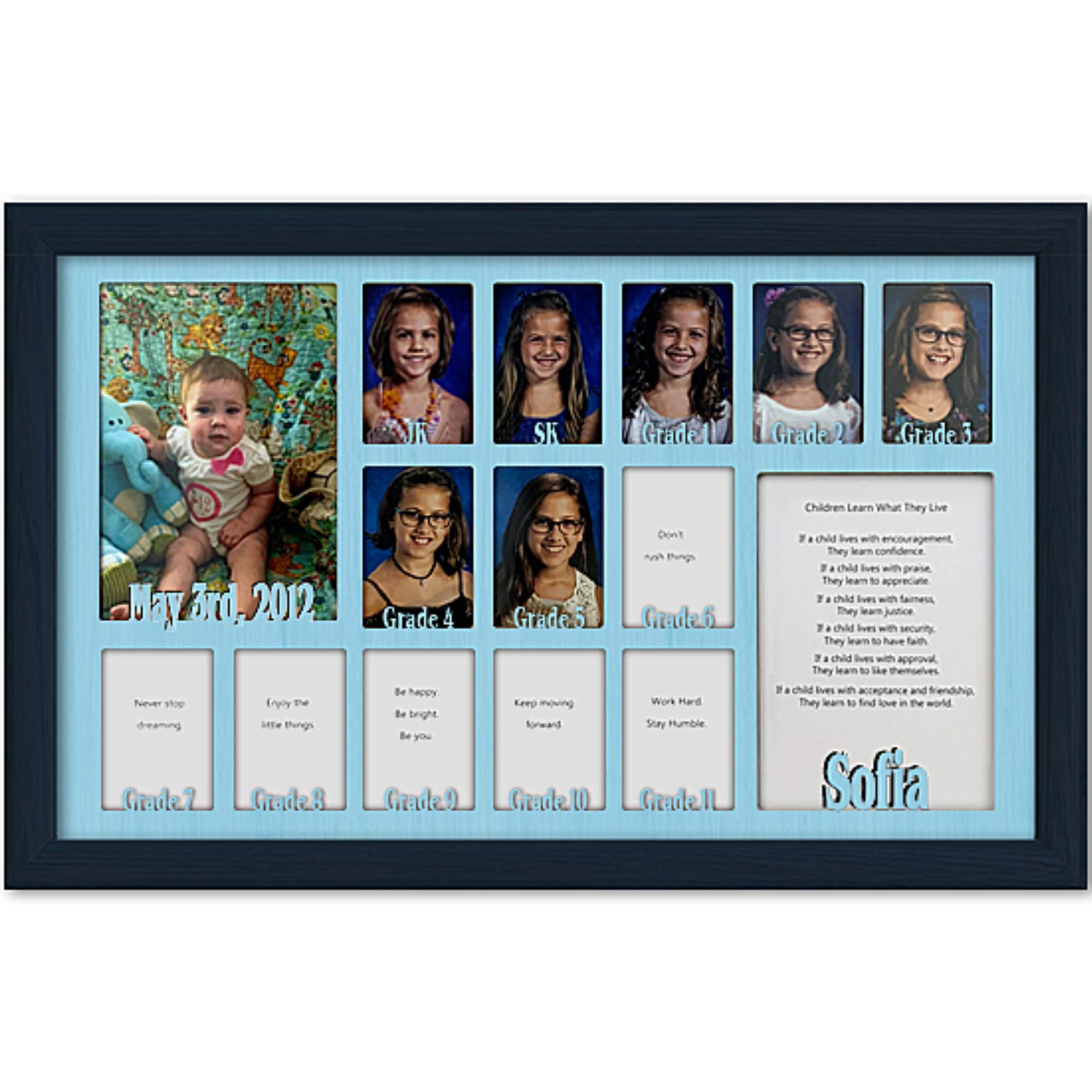 Personalized Northland School Years Photo Frame - Holds Twelve 2.5x3.5