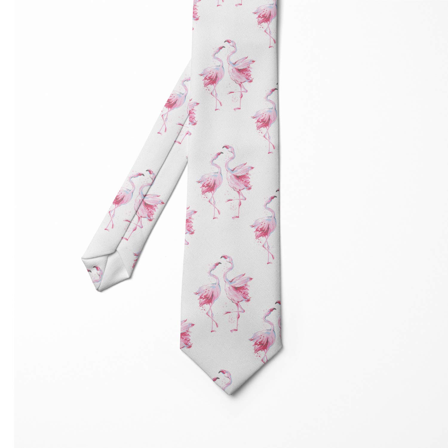 Ambesonne Men's Necktie - Elegant Watercolor Silhouettes Design, 3.7