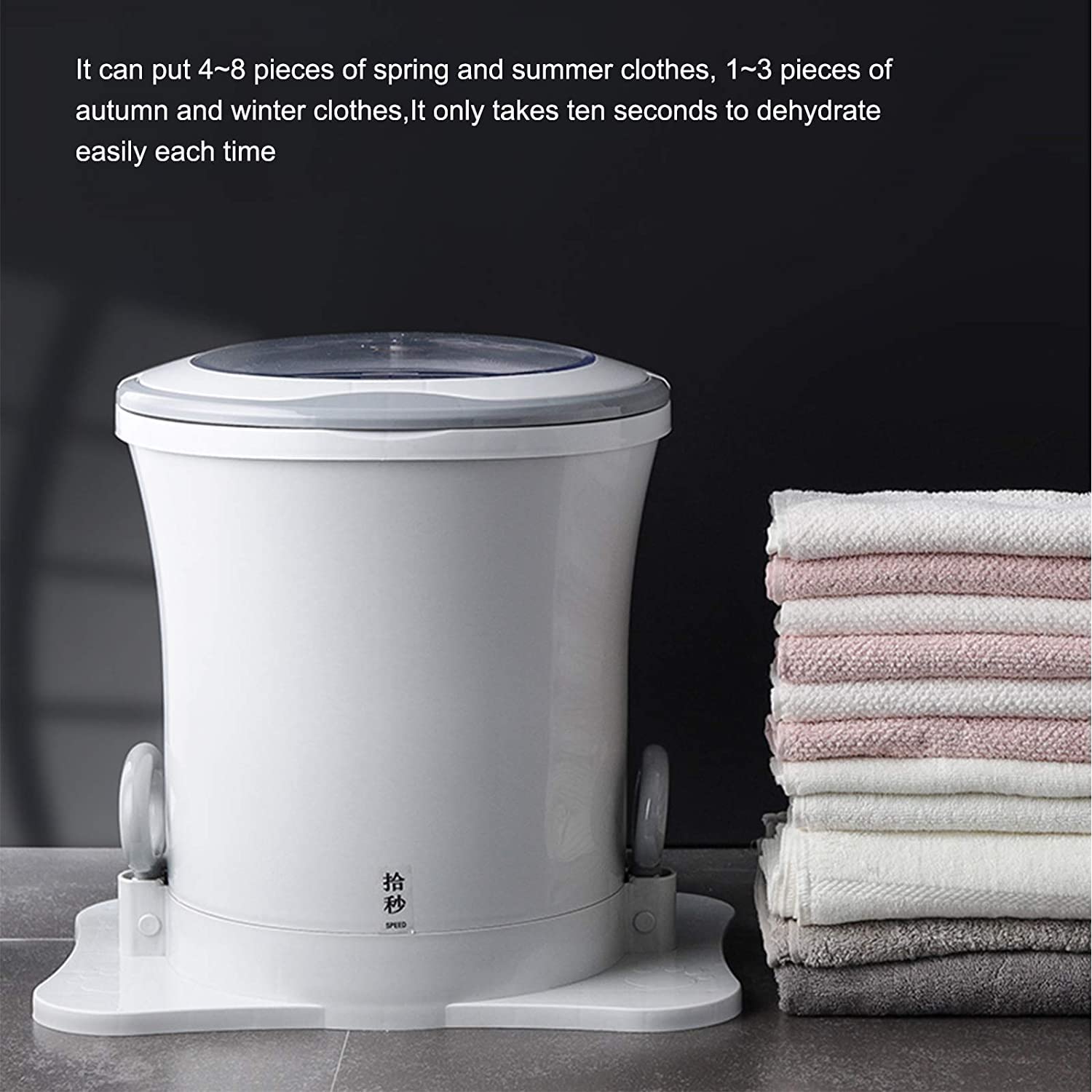 Portable Manual Spin Dryer for Clothes - Compact Non-Electric Laundry Wringer - Perfect for Apartments, Dorms, Camping & Travel - Quick Dry Solution for Small Spaces