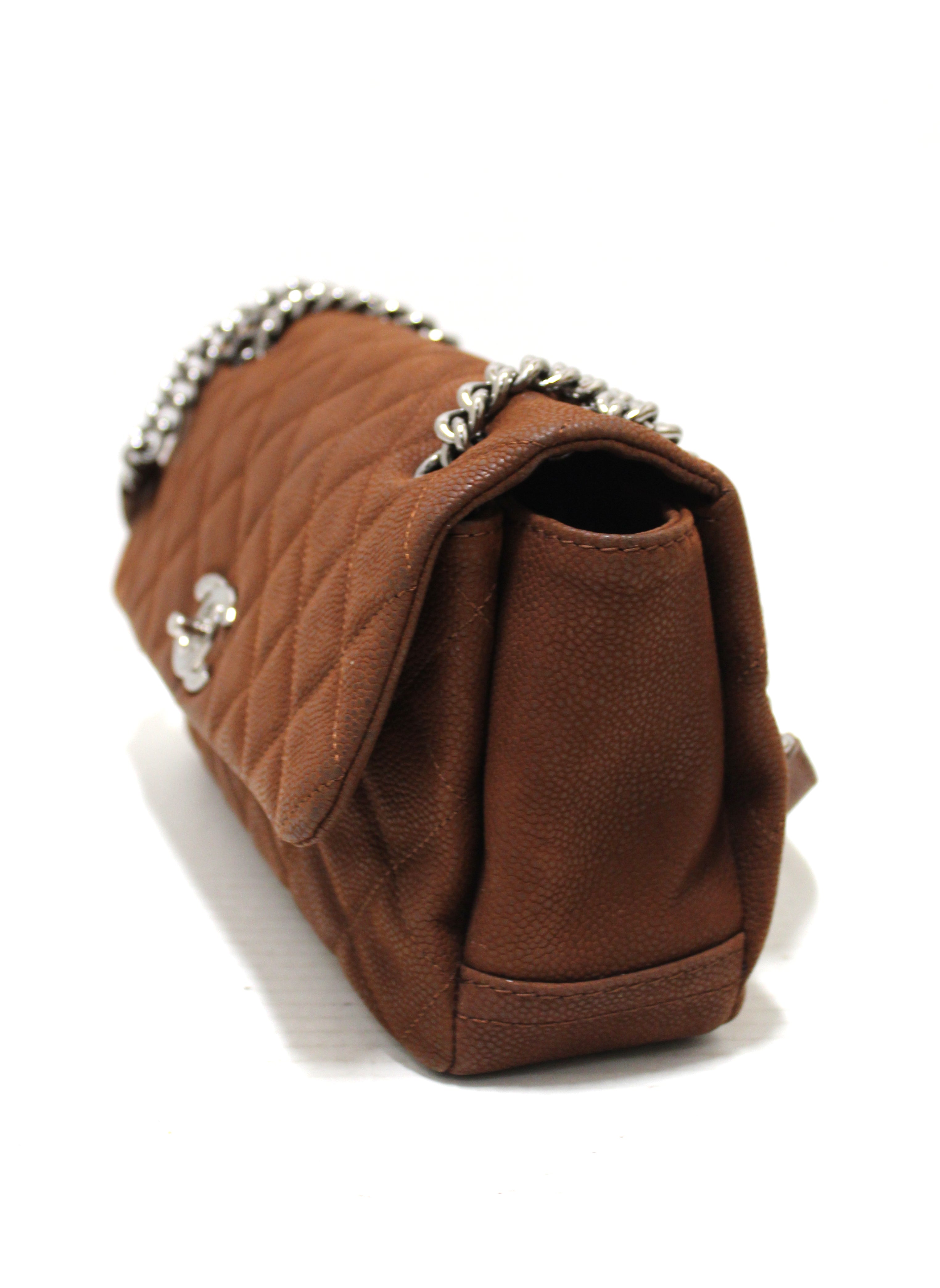 Authentic Chanel Classic Brown Caviar Leather Jumbo Single Flap Bag - Luxury Designer Handbag for Women, Perfect for Work, Parties & Special Occasions