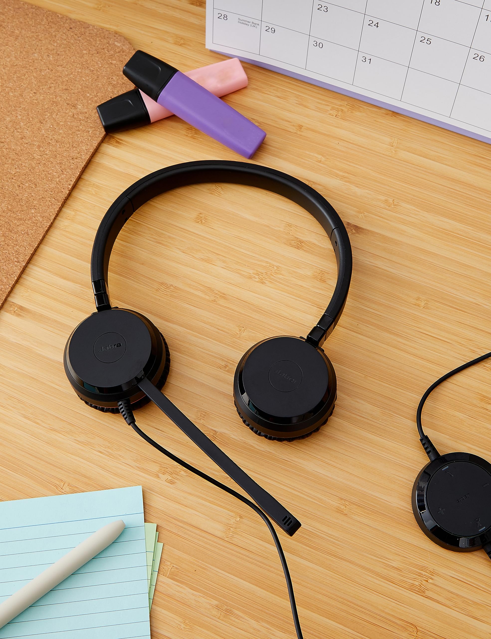 Jabra Evolve 20 SE UC Stereo Headset - Noise Cancelling USB Headphones for VoIP Calls, Softphone & Unified Communications - USB-A with In-line Controls - Black - Perfect for Remote Work, Office & Call Center Use
