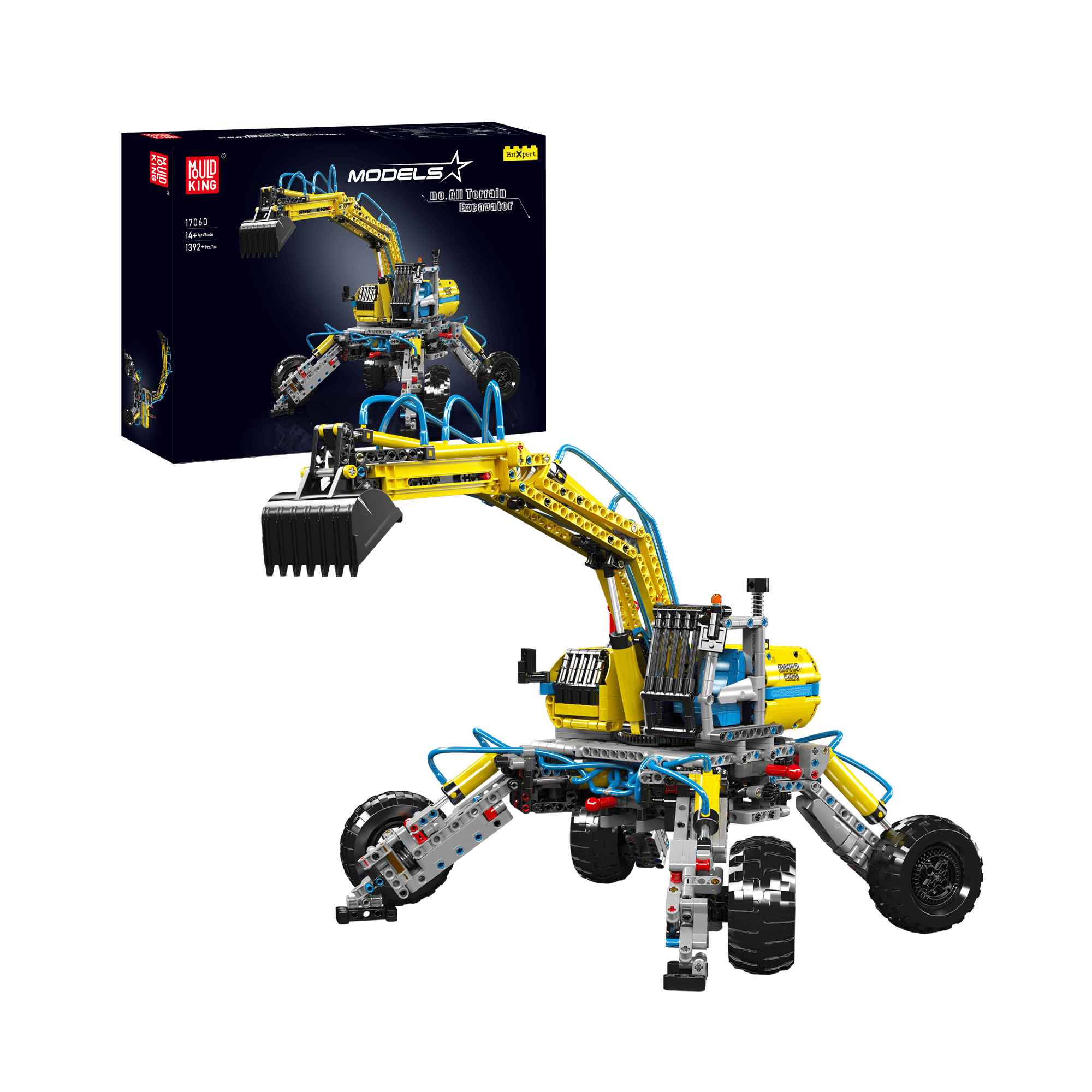 Mould King 17060 All Terrain Excavator Building Set - 1,392 Piece Construction Toy for Kids & Adults | STEM Educational Building Blocks for Engineering Enthusiasts | Perfect for Birthday Gifts & DIY Projects