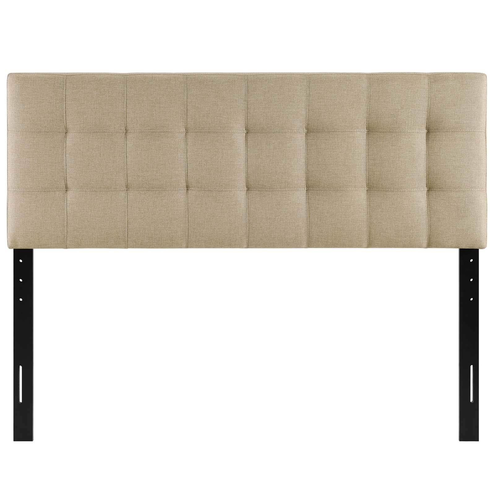 Modway Lily Tufted Linen Fabric Upholstered King Size Headboard in Beige - Luxurious Bedroom Decor for Modern Master Suites & Guest Rooms