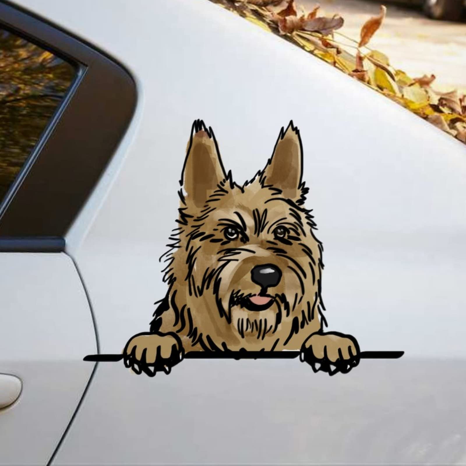 Norwich Terrier Watercolor Car Decals - Peeking Dog Vinyl Stickers for Cars, Laptops & Bumpers | Funny Pet Lover Gifts for Dog Moms & Owners | Perfect for Personalizing Vehicles, Tech Accessories & Showcasing Canine Love