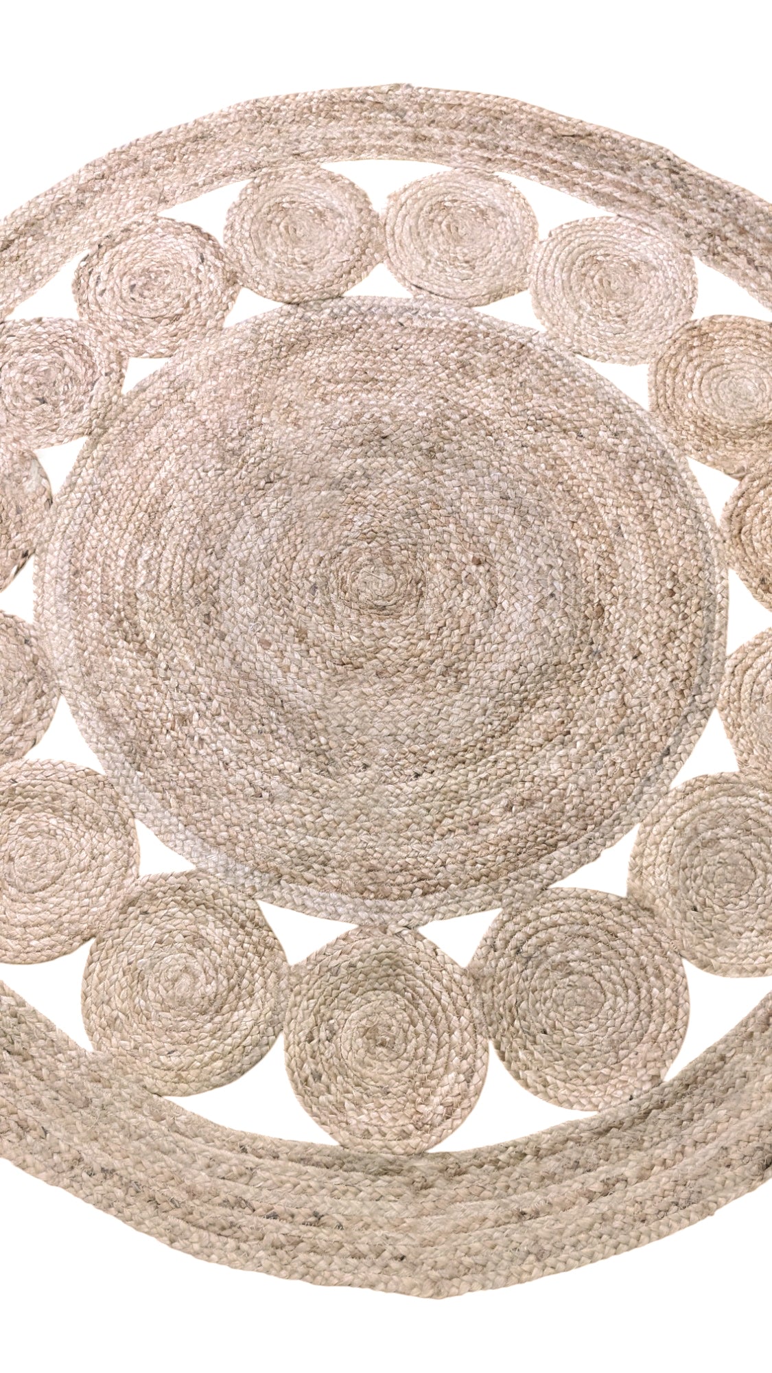 Natural Jute Rug 4.7x4.7 Feet - Eco-Friendly Handwoven Area Rug for Living Room, Bedroom & Boho Home Decor - Soft & Durable Floor Mat for Indoor Use