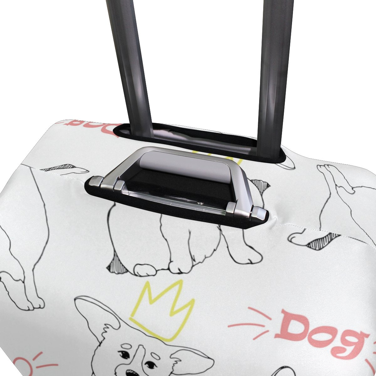 Stylish White Dog Puppy Luggage Cover - Travel Suitcase Protector for Kids, Men & Women | Perfect for Airplane, Train & Vacation Trips