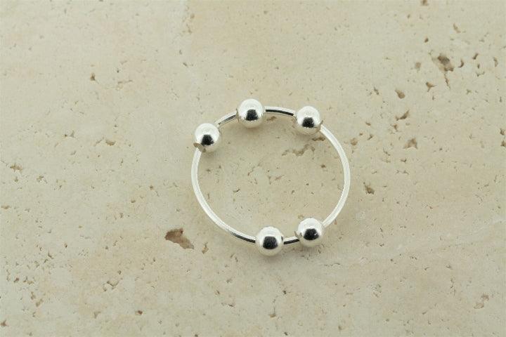 5-Pack 4mm Floating Ball Bead Rings - Dainty Stackable Jewelry for Women - Perfect for Layering, Everyday Wear & Gift Giving