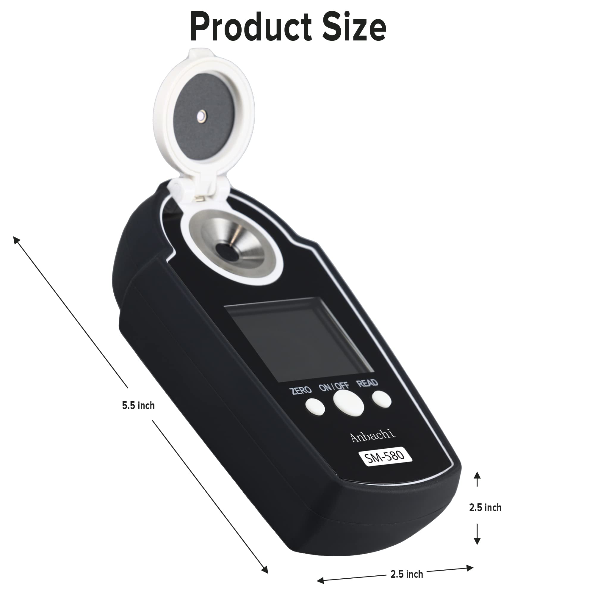 Digital Refractometer 0-58% Brix Tester - High Accuracy Sugar Content Meter for Beverages, Kombucha, Fruit Juice, Drinking Water | Portable Refractive Index Analyzer | Ideal for Home Brewing, Winemaking & Food Processing